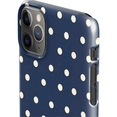 Blue and Cream Polka Dots iPhone 11 Pro Max Lite Case