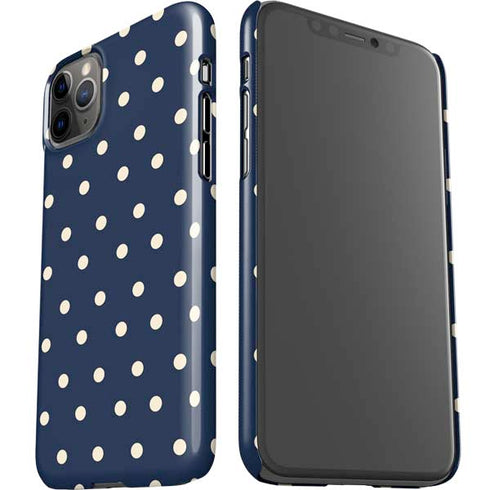 Blue and Cream Polka Dots iPhone 11 Pro Max Lite Case