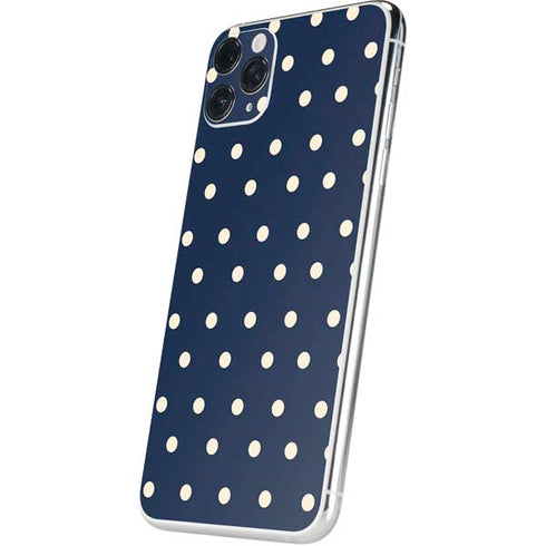 Blue and Cream Polka Dots iPhone 11 Pro Max Skin