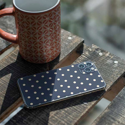 Blue and Cream Polka Dots iPhone 11 Pro Max Skin