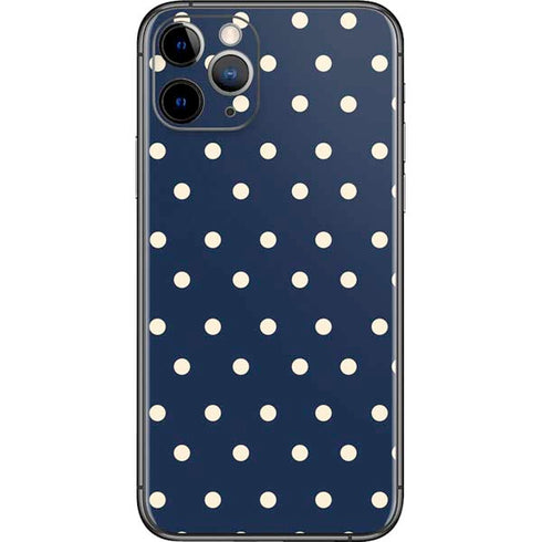Blue and Cream Polka Dots iPhone 11 Pro Skin