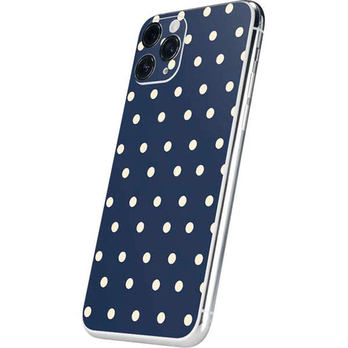 Blue and Cream Polka Dots iPhone 11 Pro Skin
