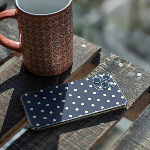 Blue and Cream Polka Dots iPhone 11 Pro Skin