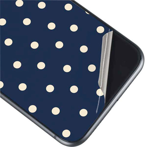 Blue and Cream Polka Dots iPhone 11 Skin