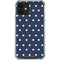 Blue and Cream Polka Dots iPhone 12 Clear Case