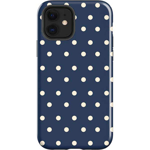 Blue and Cream Polka Dots iPhone 12 Impact Case