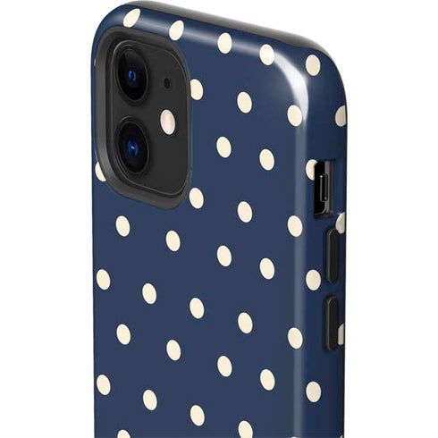 Blue and Cream Polka Dots iPhone 12 Impact Case