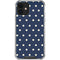 Blue and Cream Polka Dots iPhone 12 Mini Clear Case