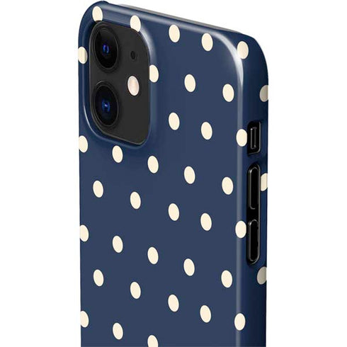 Blue and Cream Polka Dots iPhone 12 Mini Lite Case