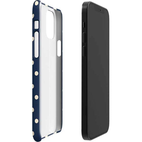 Blue and Cream Polka Dots iPhone 12 Mini Lite Case