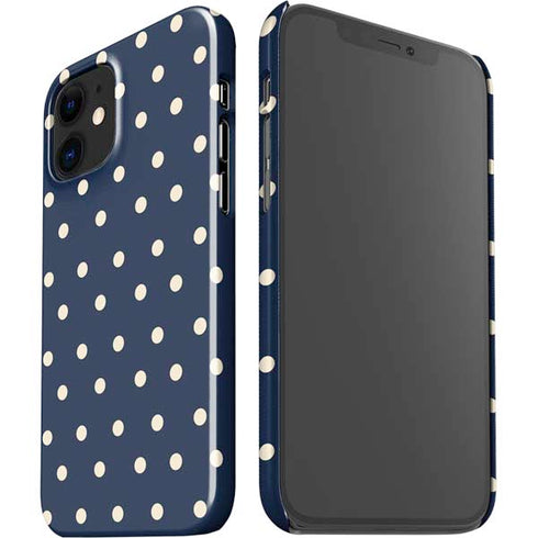 Blue and Cream Polka Dots iPhone 12 Mini Lite Case