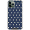 Blue and Cream Polka Dots iPhone 12 Pro Clear Case