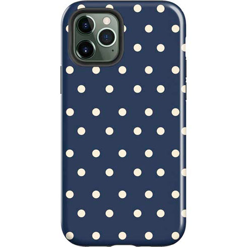 Blue and Cream Polka Dots iPhone 12 Pro Impact Case