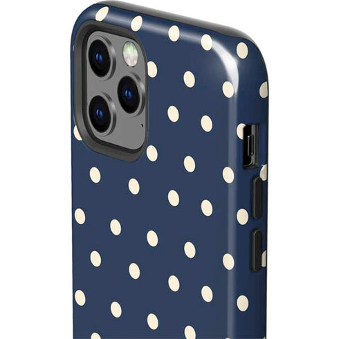 Blue and Cream Polka Dots iPhone 12 Pro Max Impact Case
