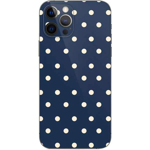Blue and Cream Polka Dots iPhone 12 Pro Skin