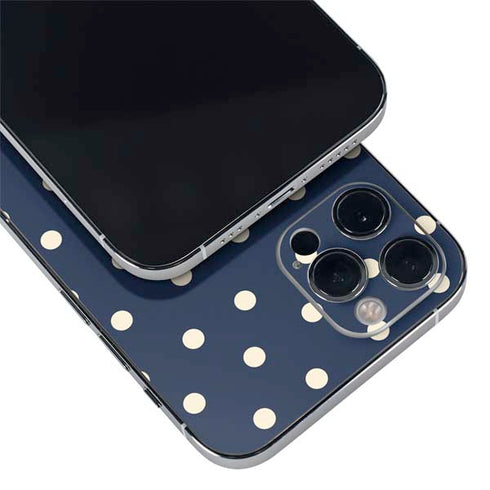 Blue and Cream Polka Dots iPhone 12 Pro Skin