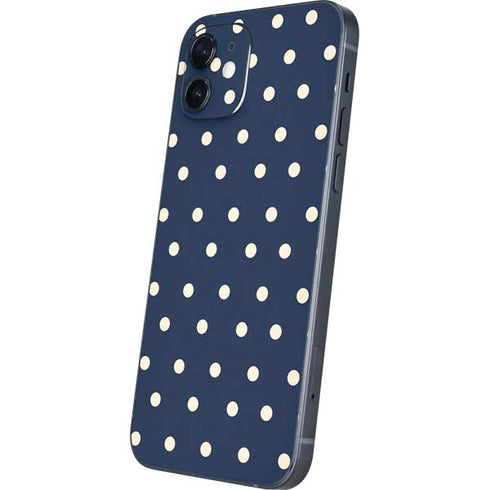 Blue and Cream Polka Dots iPhone 12 Skin