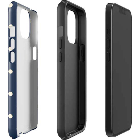 Blue and Cream Polka Dots iPhone 13 Impact Case