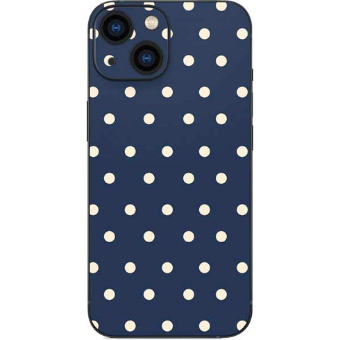 Blue and Cream Polka Dots iPhone 13 Mini Skin
