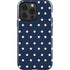 Blue and Cream Polka Dots iPhone 13 Pro Impact Case