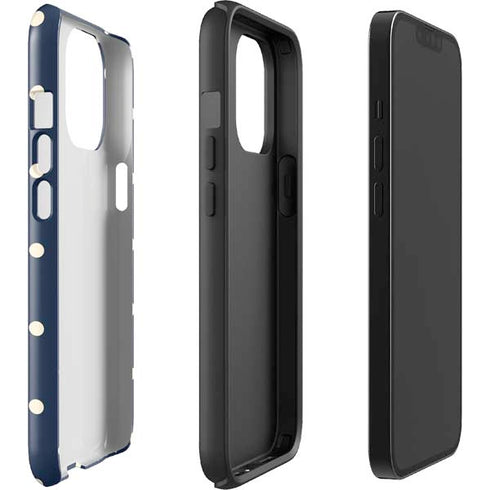 Blue and Cream Polka Dots iPhone 13 Pro Max Impact Case