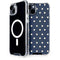 Blue and Cream Polka Dots iPhone 14 Plus MagSafe Case