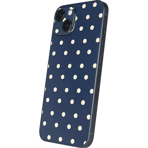 Blue and Cream Polka Dots iPhone 15 Plus Skin
