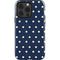 Blue and Cream Polka Dots iPhone 14 Pro Impact Case