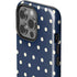 Blue and Cream Polka Dots iPhone 14 Pro Impact Case