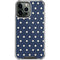 Blue and Cream Polka Dots iPhone 14 Pro Max Clear Case