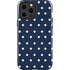 Blue and Cream Polka Dots iPhone 14 Pro Max Impact Case
