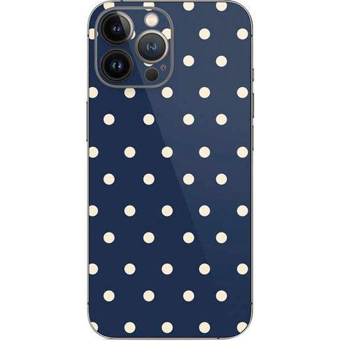 Blue and Cream Polka Dots iPhone 14 Pro Max Skin