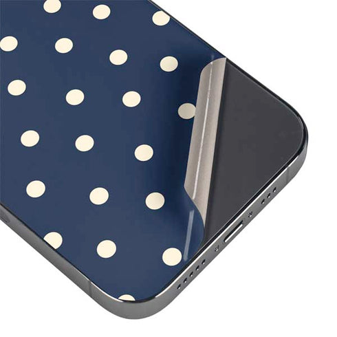 Blue and Cream Polka Dots iPhone 14 Pro Max Skin