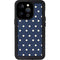 Blue and Cream Polka Dots iPhone 14 Pro Waterproof Case