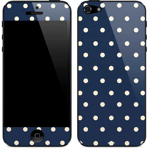 Blue and Cream Polka Dots iPhone 5/5s/5SE Skin