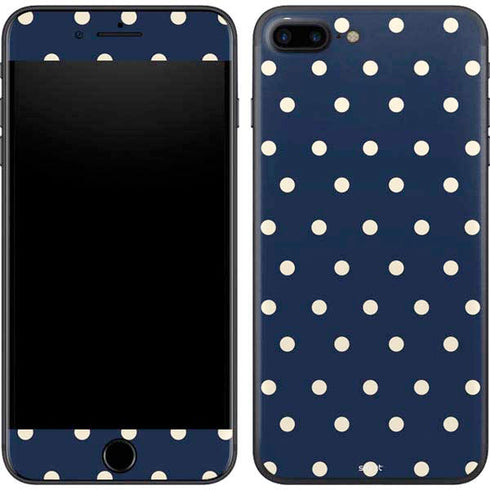 Blue and Cream Polka Dots iPhone 7 Plus Skin