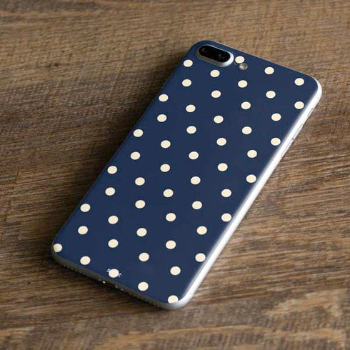 Blue and Cream Polka Dots iPhone 7 Plus Skin
