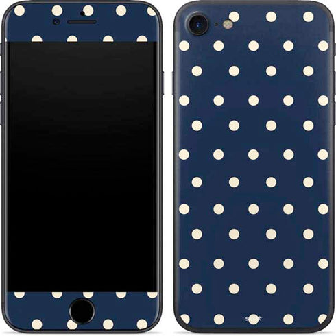 Blue and Cream Polka Dots iPhone 7 Skin