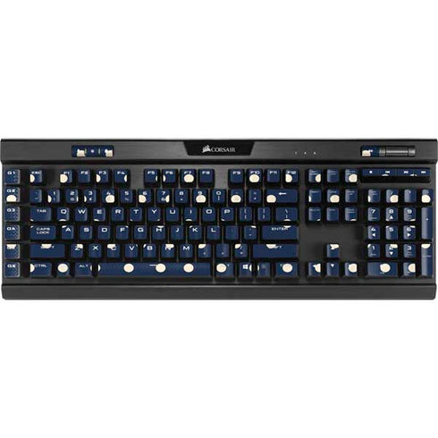 Blue and Cream Polka Dots K95 RGB PLATINUM Mechanical Gaming Keyboard Skin