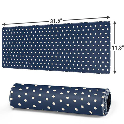 Blue and Cream Polka Dots Gaming Mouse Pad
