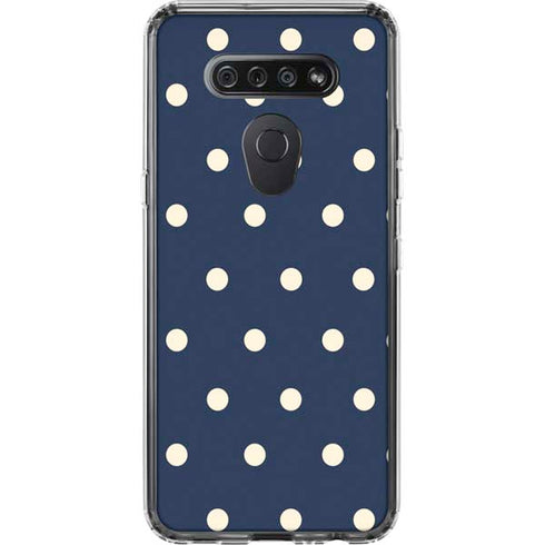 Blue and Cream Polka Dots LG K51/Q51 Clear Case