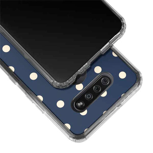 Blue and Cream Polka Dots LG K51/Q51 Clear Case