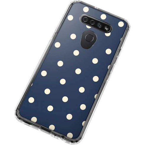 Blue and Cream Polka Dots LG K51/Q51 Clear Case