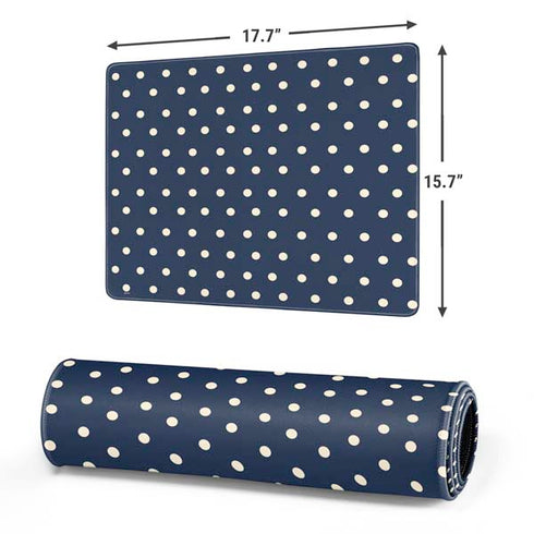 Blue and Cream Polka Dots Gaming Mouse Pad