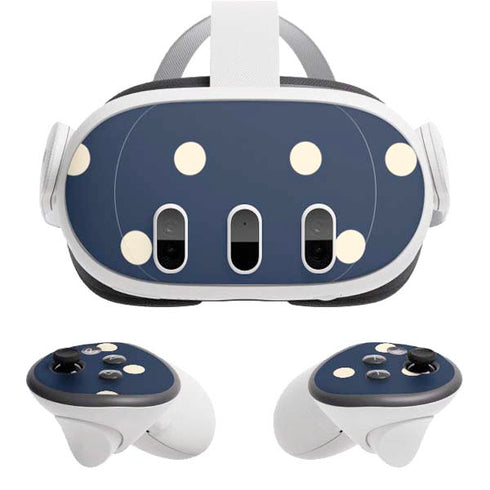 Blue and Cream Polka Dots Meta Quest 3 Skin