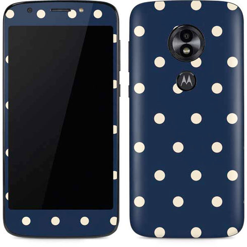 Blue and Cream Polka Dots Moto E5 Play Skin