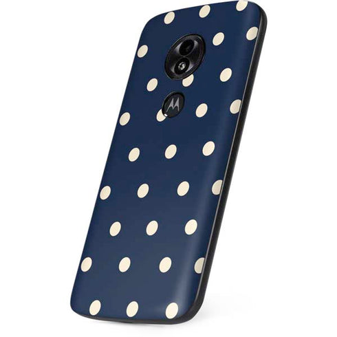 Blue and Cream Polka Dots Moto E5 Play Skin