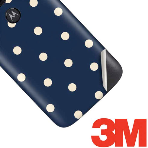 Blue and Cream Polka Dots Moto E5 Play Skin