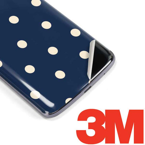 Blue and Cream Polka Dots Moto E5 Plus Skin