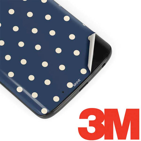 Blue and Cream Polka Dots Moto G6 Skin